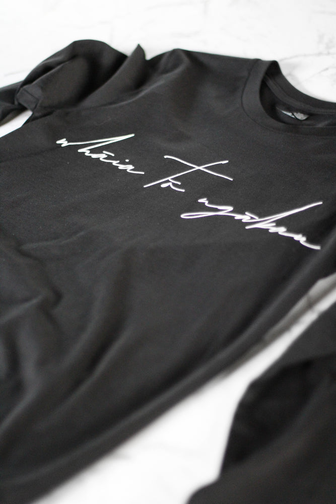 Whāia tō Ngākau, Hand Script T-Shirt - Black