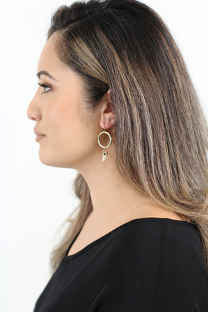 
            
                Load image into Gallery viewer, Niho Kaiū – White with Gold Earring
            
        