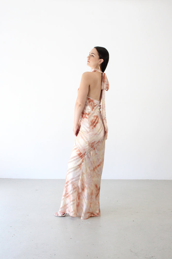 Tātai Halterneck Dress in Crushed Rose
