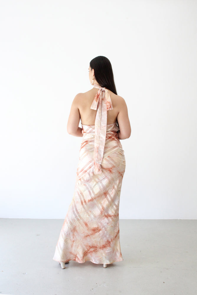 Tātai Halterneck Dress in Crushed Rose