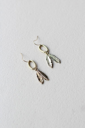 Kererū Raukura - Feather Charm Earring in Gold