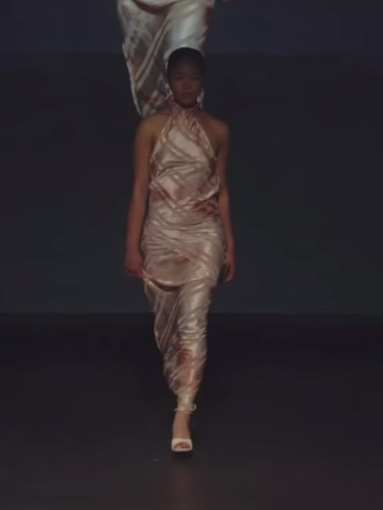 
            
                Load and play video in Gallery viewer, Tātai Halterneck Dress in Crushed Rose
            
        