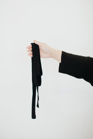 Thin Sash Tie in Black