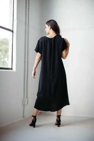 Ngāwari – T-Shirt Sleeve Styled Dress in Black