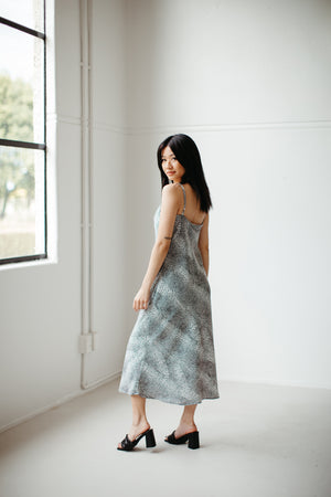 Uma – Cowl Neck Slip Dress in Taniwha Print