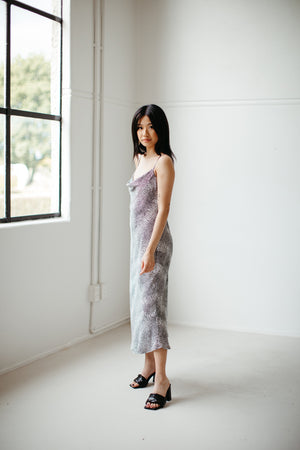 Uma – Cowl Neck Slip Dress in Taniwha Print