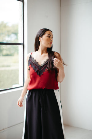 Whakamanawa – Lace Cami in Hearts Red