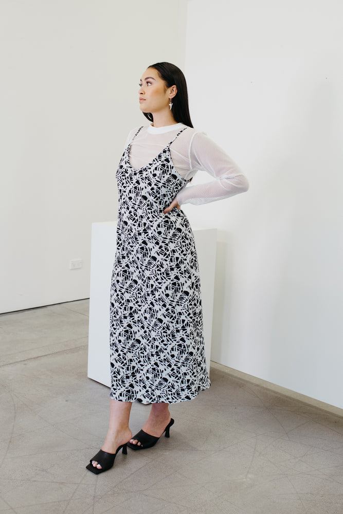 Moeroa Flare Slip Dress in Huanui Print Mitchell Vincent Moeroa Flare Slip Dress in Huanui Print Mitchell Vincent