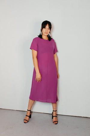 Ngāwari – T-Shirt Sleeve Styled Dress in Fuchsia