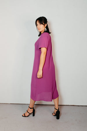 Ngāwari – T-Shirt Sleeve Styled Dress in Fuchsia