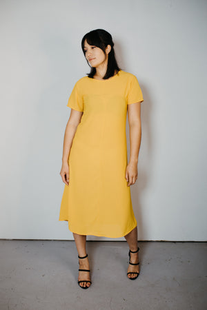 Ngāwari – T-Shirt Sleeve Styled Dress in Kōwhai