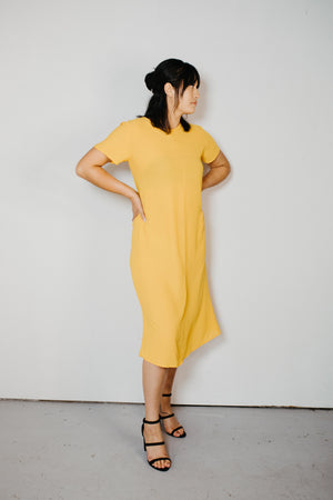 Ngāwari – T-Shirt Sleeve Styled Dress in Kōwhai