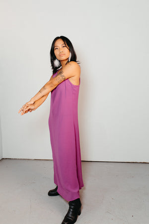 Pou – Muscle Back Slip Dress in Fuchsia