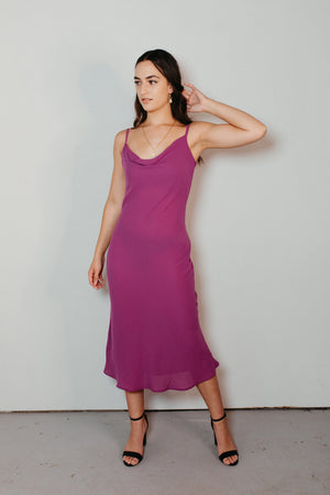 Uma – Cowl Neck Slip Dress in Fuchsia