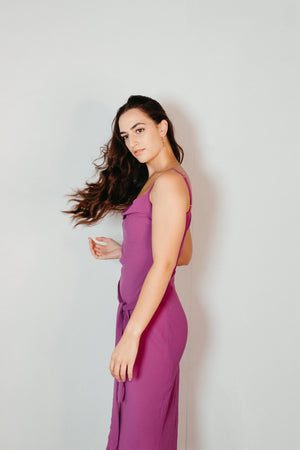 Uma – Cowl Neck Slip Dress in Fuchsia