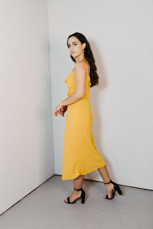 Uma – Cowl Neck Slip Dress in Kōwhai