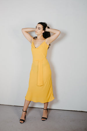 Uma – Cowl Neck Slip Dress in Kōwhai