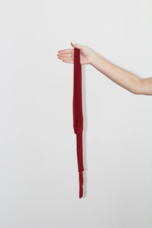 Thin Sash Tie in Hearts Red