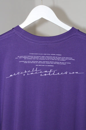 Whāia tō Ngākau, Flame Font T-Shirt - Purple with Lilic Print